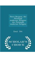 Henri Bergson, Der Philosoph Moderner Religion