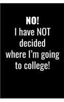 No! I Have Not Decided Where I'm Going to College!