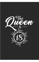 The queen is 18: 6x9 Birthday - grid - squared paper - notebook - notes