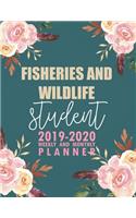 Fisheries And Wildlife Student: 2019-2020 Weekly and Monthly Planner Academic Year with Class Timetable Exam Assignment Schedule Record School College University