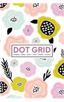 Dot Grid Notebook - Journal- Libreta - Cahier - Taccuino - Notizbuch: 110 Dotted Pages of Bullets for Journaling, Note Taking or to Create Your Own Planner, Organizer or Diary: Abstract Flowers in Pink & Peach 030-4