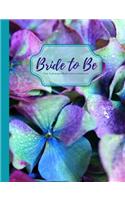 Bride to Be Teal Hydrangea Blank Journal Notebook