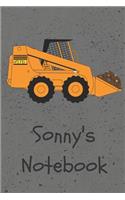 Sonny's Notebook: Construction Equipment Skid Steer Cover 6x9 100 Pages Personalized Journal Drawing Notebook