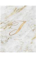 Sketchbook: Marble Elegant Gold Monogram Letter I Large (8.5x11) Personalized Artist Notebook and Sketchbook for Drawing, Sketching and Journaling for Teens and