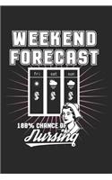 Weekend Forecast 100% Chance of Nursing: Funny Nurse Journal Notebook Nursing Gift (6 X 9)