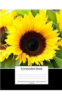 Composition Book 200 Sheets/400 Pages/7.44 X 9.69 In. College Ruled/ Pretty Sunflower