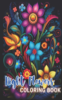 Night Flowers Coloring Book for Adults