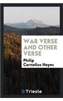 War Verse and Other Verse