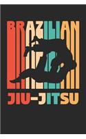 Brazilian Jiu Jitsu Notebook - BJJ Silhouettes Retro Vintage Brazilian Jiu Jitsu - Brazilian Jiu Jitsu Journal