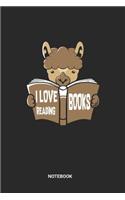 I Love Reading Books Notebook: Dotted Lined Lama Bookworm Notebook (6x9 inches) ideal as a Reading List Journal. Perfect as a Book to keep notes for literature discussion for all 
