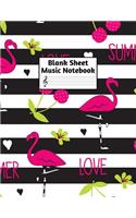 Blank Sheet Music Notebook: Easy Blank Staff Manuscript Book Large 8.5 X 11 Inches Musician Paper Wide 12 Staves Per Page for Piano, Flute, Violin, Guitar, Trumpet, Drums, Cell