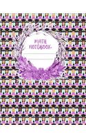 Math Notebook: A 8.5x11 Inch Matte Softcover Paperback Notebook Journal With 120 Blank Grid Quad Pages - Graph Paper (4x4) - Fairies and Butterflies