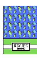 (recipe Book): Frog in Crown with Coins Blue/Green Pattern Cookery Gift: Frog Recipe Book for Children, Boys, Girls, Students, Teens