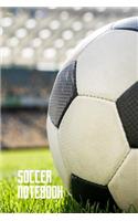 Soccer Notebook: 6 x 9 inch, soccer journal, college ruled composition book, sports journal, 200 pages