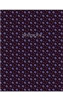 Notebook: Large Blank Notebook (Sketching, Doodling, Drawing) Blue Mosaic