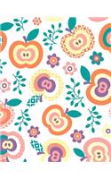 Flower Apple Pattern Composition Book