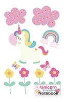 Unicorn Composition Notebook: White Unicorn Notebook for Girls Boys School