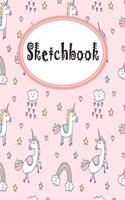 Sketchbook: Sketchbook for Girls, Cute Unicorn Background, Large Blank Sketchbook for Girls, for Drawing, Sketching & Crayon Coloring (Kids Drawing Books) Volum(13 Unicorn Sketchbook)