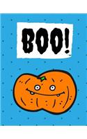 Boo!: Halloween Notebook, Journal, Diary / 100 Pages College Ruled, Sky Blue(Halloween Notebooks)