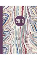 2018 Diary Purple Design: 13 Months & Week to Page Planner 130 Pages 8.5 X 11 with Contacts - Password - Birthday Lists & Notes