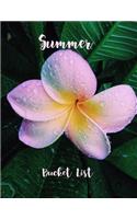 Summer Bucket List: Pink Plumeria Flower Design Summer Bucket List Scrapbook Includes summer reading lists, trip list, add photos