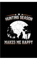 Hunting Season Makes Me Happy: Blank Lined Journal 6x9 - Coyote Hunting Predator Hunter Notebook Gift I Log Book For Hunting Season