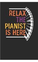 Relax The Pianist Is Here: Pianos Notebook, Graph Paper (6" x 9" - 120 pages) Musical Instruments Themed Notebook for Daily Journal, Diary, and Gift