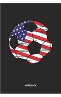 Notebook: US American Flag Soccer Notebook (6x9 inches) with Blank Pages ideal as a Merica Foosball Pitch Journal. Perfect as a Coaching Book or Sketchbook fo