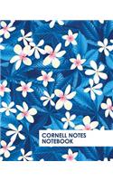 Cornell Notes Notebook: Pretty Blue Tropical Flowers Notebook Supports a Proven Way to Improve Study and Information Retention.