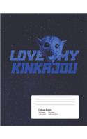 Composition Notebook: College Ruled Blank Lined Cute Notebooks Kinkajou Love for Girls Teens Kids School Writing Notes Journal (7.5 X 9.25 In)
