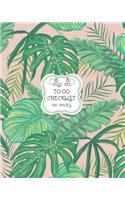 To-Do Checklist: Large To-Do List Notebook with Checkboxes for Daily Tasks and Staying Organized Green Palms on Soft Pink