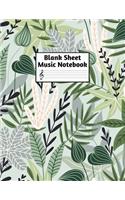 Blank Sheet Music Notebook: Easy Blank Staff Manuscript Book Large 8.5 X 11 Inches Musician Paper Wide 12 Staves Per Page for Piano, Flute, Violin, Guitar, Trumpet, Drums, Cell