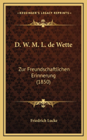 D. W. M. L. de Wette