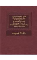 Encyclopadie Und Methodologie Der Philologischen Wissenschaften, Herausg. Von E. Bratuscheck