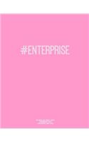 Notebook for Cornell Notes, 120 Numbered Pages, #ENTERPRISE, Pink Cover