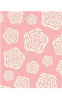 Bullet Grid Journal: Light Pink Peony Floral, 150 Dot Grid Pages, 8x10, Professionally Designed