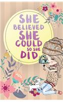 She Believed She Could So She Did, Baby and cat notebook (Composition Book Journal )