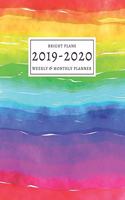2019-2020: 16-Month Weekly and Monthly Planner/Calendar Sept 2019-Dec 2020 Watercolor Rainbow Colors in Lines