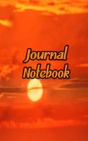 Journal Notebook: Orange Daily Journaling - Lined Paper Wide Ruled Notes Spark Your Imagination and Positive Thinking - Sun Cover Print