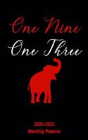 One Nine One Three 2020 - 2021 Monthly Planner: January 2020 - December 2021 - Dated With Year At A Glance (Delta Sigma Theta, Elephant)