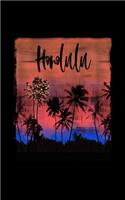 Honolulu: Oahu Hawaiian Christmas Notebook With Lined Wide Ruled Paper For Taking Notes. Stylish Tropical Travel Journal Diary 5 x 8 Inch Soft Cover. For Home