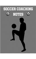 Soccer Coaching Notes: For soccer coaches to use to plan games - Includes a pitch diagram to sketch out strategies and room for coaching notes.