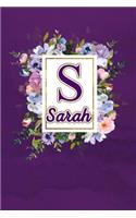 S - Sarah: Monogram initial S for Sarah notebook / Journal: Personalized Name Letter gifts for girls, women & men: School gifts for kids & teachers (blank line