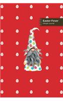 Easter Fever Lifestyle Journal, Blank Write-in Notebook, Dotted Lines, Wide Ruled, Size (A5) 6 x 9 In (Red)