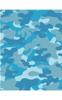 Camouflage Blue Notebook - Wide Ruled