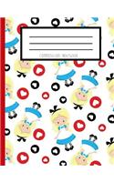 Composition Notebook: Alice in Wonderland Hearts Journal