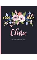 Clara: Black Personalized Lined Journal with Inspirational Quotes
