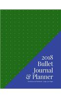 2018 Bullet Journal & Planner - Dotted Journal Notebook - Large; 300 Pages: Green/Blue