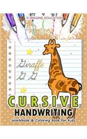 Cursive Handwriting Workbook and Coloring Book for Kids: A-Z Alphabet Letter for Animals and Natural