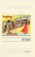 Vintage Lined Notebook Greetings from Miami, Florida